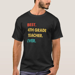 Camiseta Professor Retron Best 4th Grade Teacher Eve