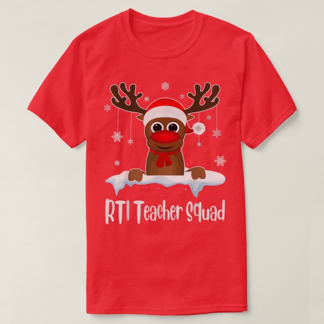 Camiseta Professor RTI Squad Xmas Reindeer Santa Hat Christ (Frente do Design)