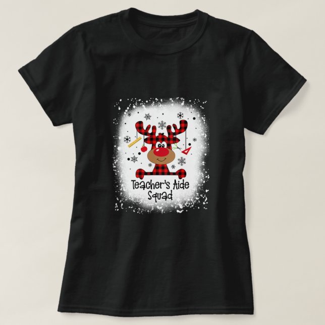 Camiseta Professor solto ao lado do esquadrão Reindeer Engr (Frente do Design)