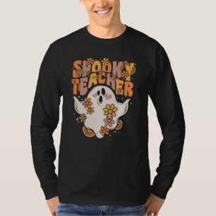 Camiseta Professor Spooker Groovy Ghost Com Flores Vintage
