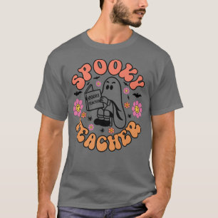 Camiseta Professor Spooker Retro Groovy Ghost Halloween Tri