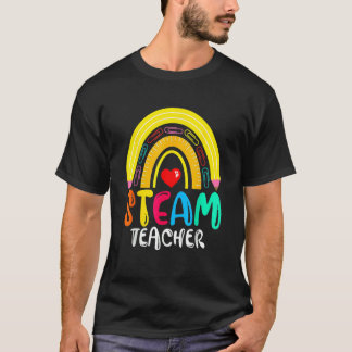 Camiseta Professor Steam Arco-íris Volta às Escolas Lápis R