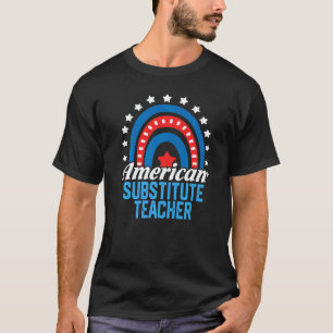 Camiseta Professor Substituto Americano Arco-íris Bandeira