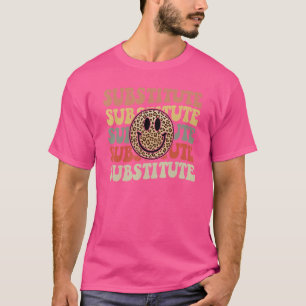 Camiseta Professor Substituto Feliz Rosto Leopardo Padrão T