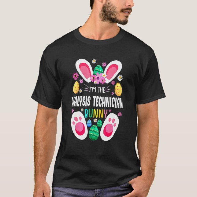 Camiseta Professor Técnico de Diálise Bunny Dia de Páscoa R (Frente)