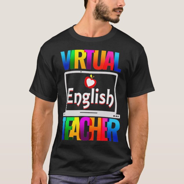 Camiseta Professor Virtual De Inglês Engraçado De Volta À E (Frente)