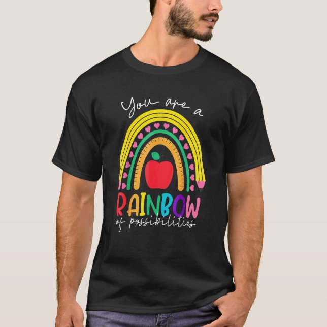 Camiseta Professor Você É Um Arco-Íris De Possibilidades Pr (Frente)
