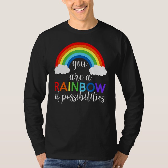 Camiseta Professor Você É Um Arco-Íris De Possibilidades Pr (Frente)