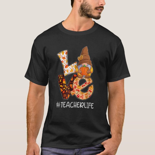 Camiseta Professora A Vida Adorava Obrigados de Abóbora do  (Frente)