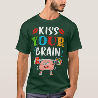 Camiseta Professora A Vida Beija Seu Cérebro Estudantes Cla
