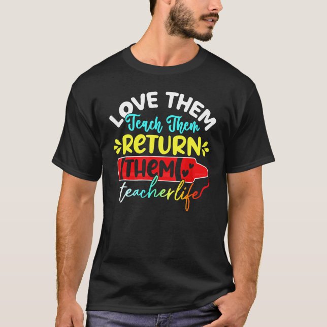 Camiseta Professora A Vida Os Ama Ensiná-Los A Devolvê-Los (Frente)