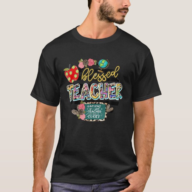 Camiseta Professora Abençoada, Professora Terra, Leopardo D (Frente)