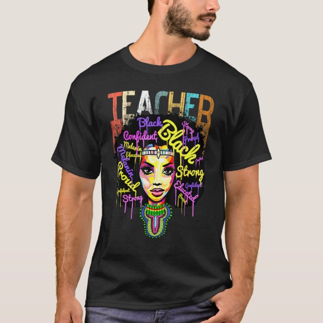 Camiseta Professora Africano-Americana de História Negra Wo (Frente)