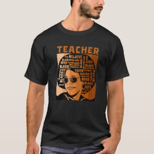 Camiseta Professora Afro-Smart African American Lo