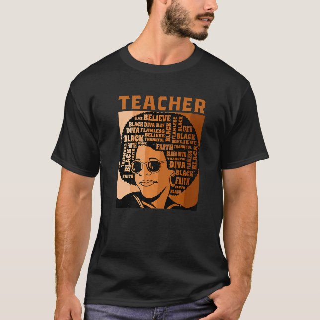 Camiseta Professora Afro-Smart African American Lo (Frente)