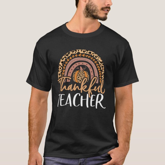 Camiseta Professora agradecida Graças a Pumpkin Leopard Rai (Frente)