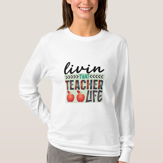 Camiseta Professora Arte Vivendo Aquela Vida De Professora (Frente)