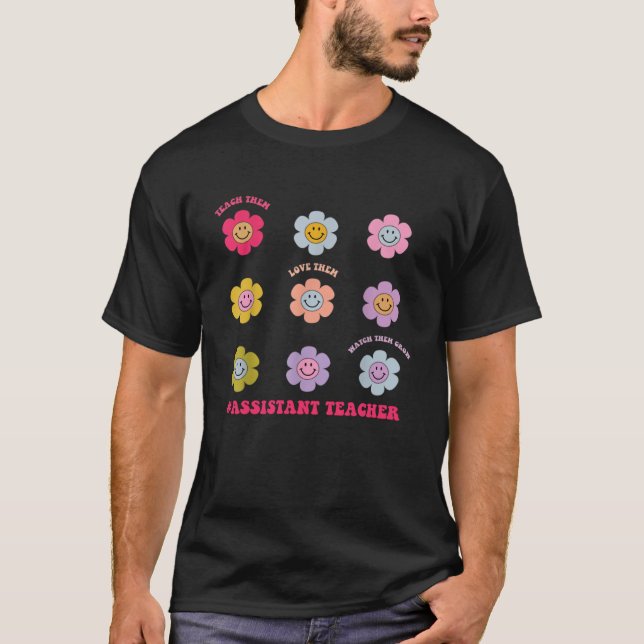 Camiseta Professora Assistente Ama-Os A Observá-Los Crescer (Frente)