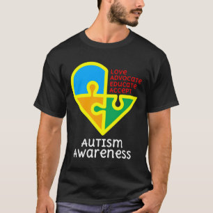 Camiseta Professora Autismo Suporta Puzzl de Amor Autista E