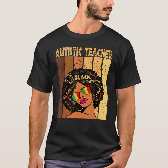 Camiseta Professora Autista Histo Negro Afro-Americano (Frente)