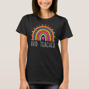 Camiseta Professora AVID Boho Rainbow De Volta À Apreciação