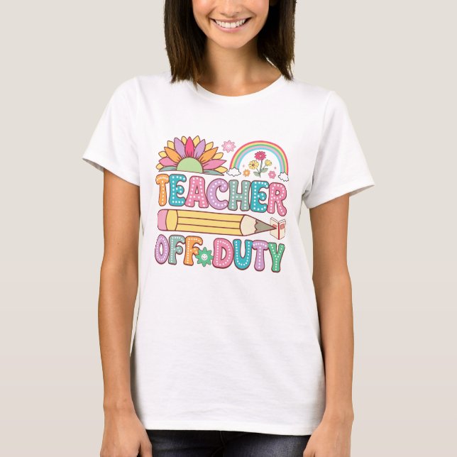 Camiseta Professora Bela de serviço de arte de verão (Frente)
