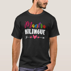 Camiseta Professora Bilíngue Espanhol Professor Aluno Bilín