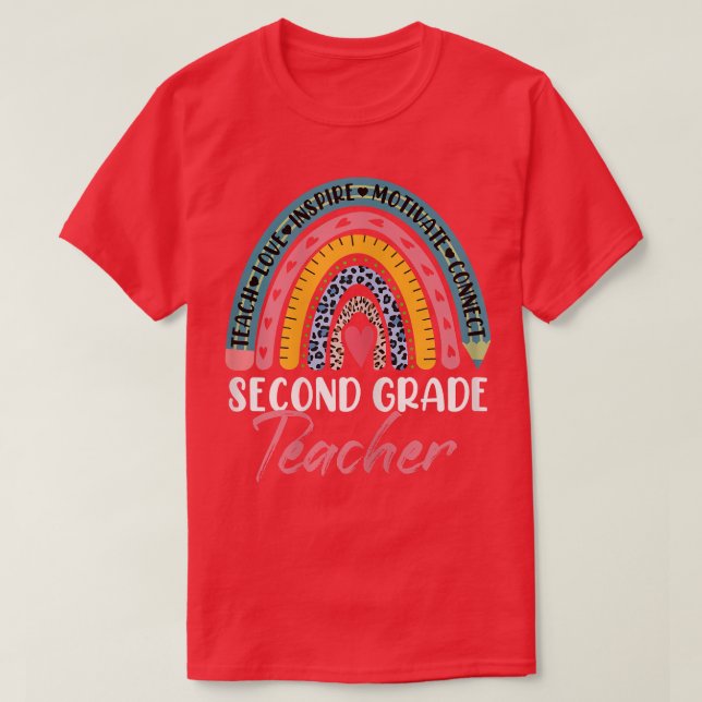 Camiseta Professora Boho Rainbow Cute Funn (Frente do Design)