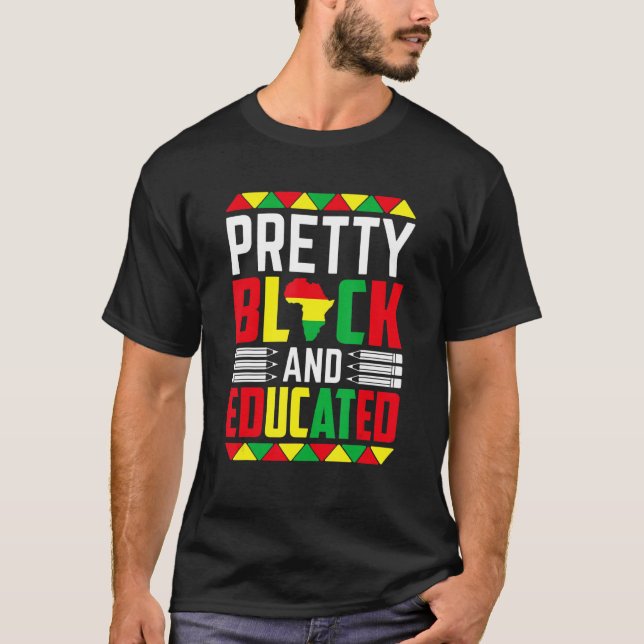 Camiseta Professora bonito de Mulher Educada Negra Eu Sou N (Frente)