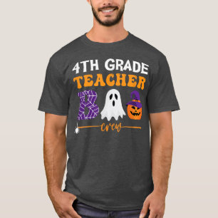 Camiseta Professora Boo Crew Cobweb Pumpki do 4º ano do Hal