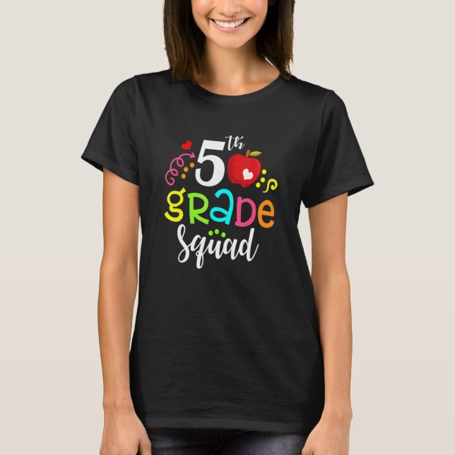 Camiseta Professora Da 5 Grama De Esquadrão De Volta À Esco (Frente)