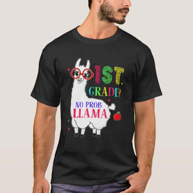 Camiseta Professora Da Classe 1rua No Prob Llama AFacial (Frente)