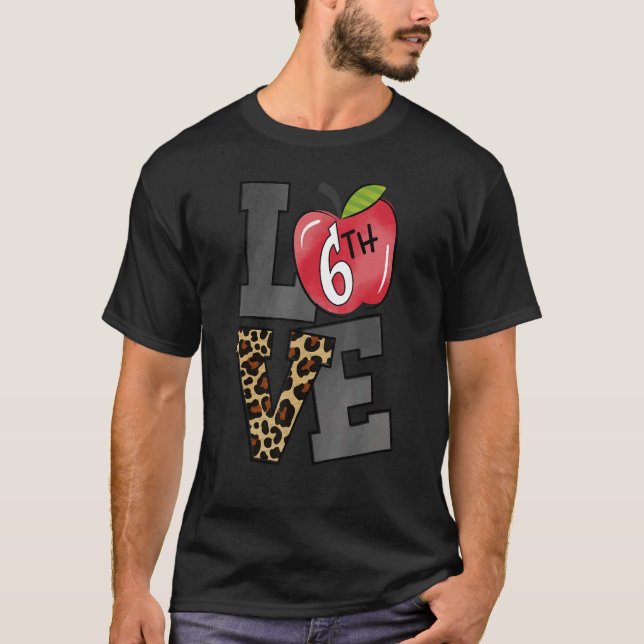 Camiseta Professora Da Classe Leopard Love De Volta A Sch (Frente)