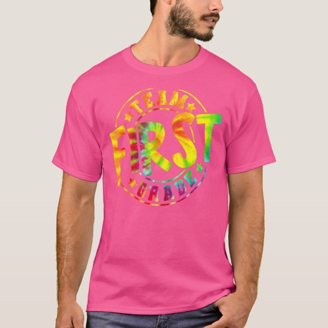 Camiseta Professora Da Equipe Tie Dye De Primeira Classe Da (Frente)