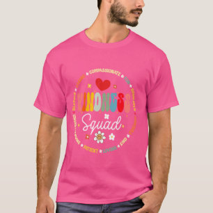Camiseta Professora Da Esquadra De Groovy Kindness Primeiro