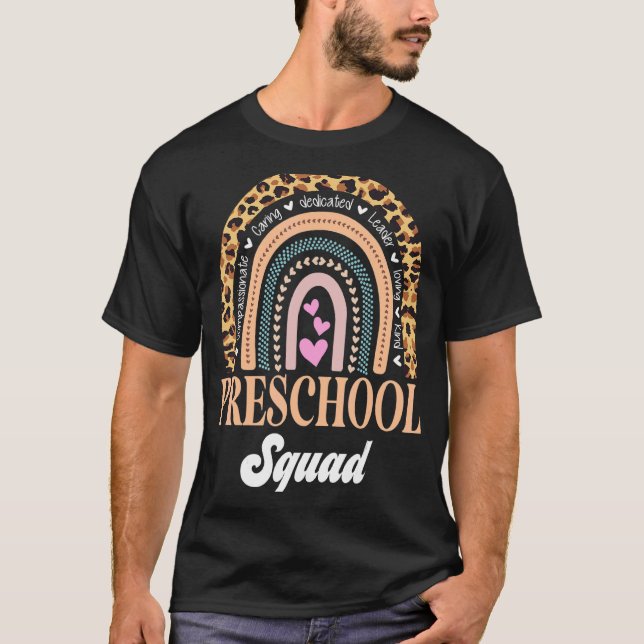 Camiseta Professora Da Esquadra De Leopard De Volta Ao Dia  (Frente)