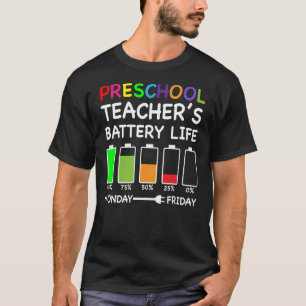 Camiseta Professora da pré-escola com autonomia da bateria