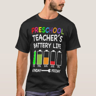 Camiseta Professora da pré-escola com autonomia da bateria 