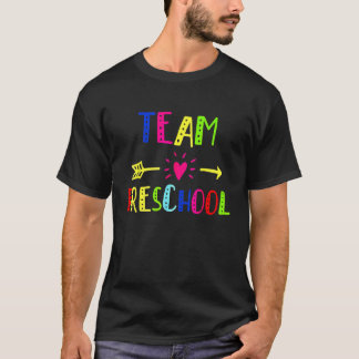 Camiseta Professora Da Pré-Escola Da Equipe Feliz De Volta 