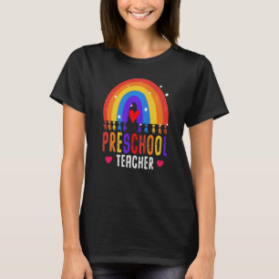 Camiseta Professora Da Pré-Escola De Volta À Apreciação Da