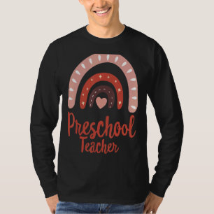 Camiseta Professora Da Pré-Escola De Volta À Apreciação Da 