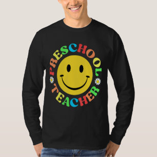 Camiseta Professora Da Pré-Escola De Volta À Apreciação Da