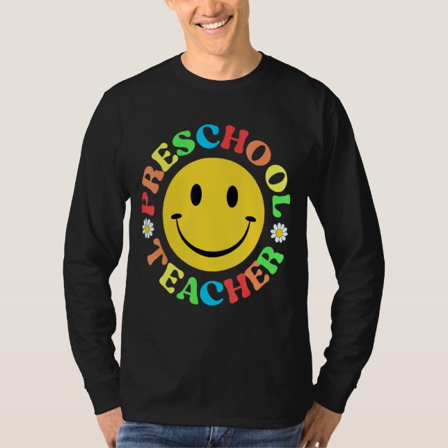 Camiseta Professora Da Pré-Escola De Volta À Apreciação Da  (Frente)
