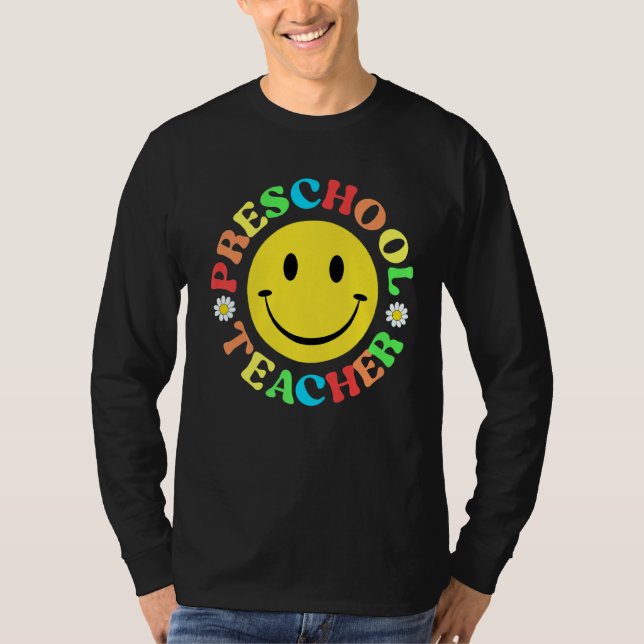 Camiseta Professora Da Pré-Escola De Volta À Apreciação Da  (Frente)