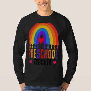 Camiseta Professora Da Pré-Escola De Volta À Apreciação Da