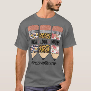 Camiseta Professora Da Pré-Escola De Volta À Escola Ensino