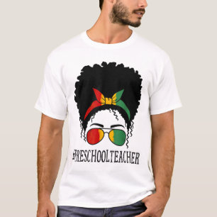 Camiseta Professora da pré-escola História Negra Africana d