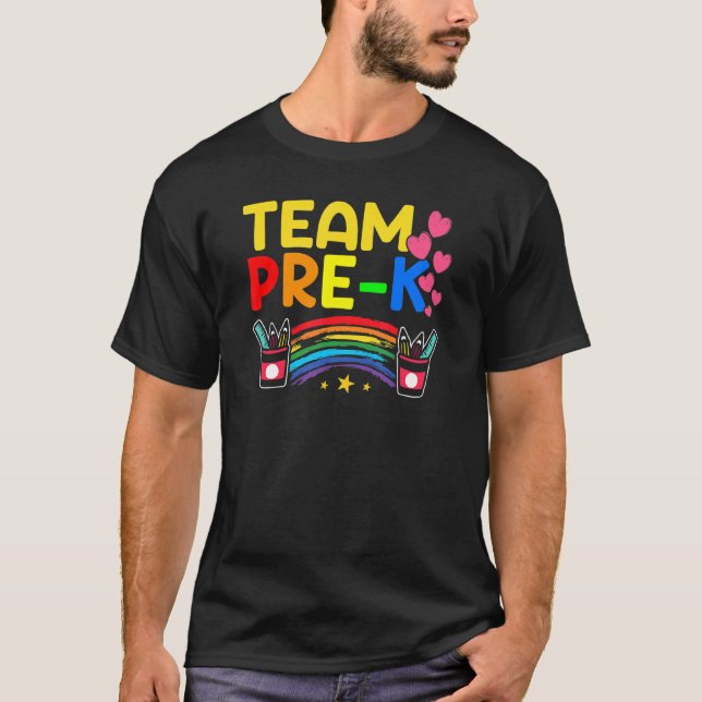 Camiseta Professora da pré-escola Team Pre K (Frente)