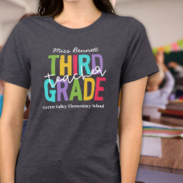 Camiseta Professora da Terceira Série Cores Vibrantes Adici
