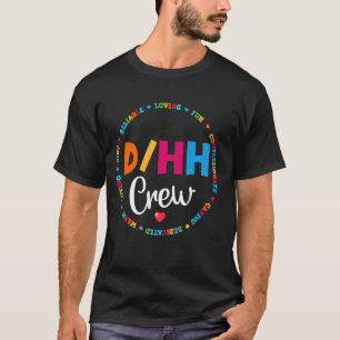 Camiseta Professora Da Tripulação Dhh Surda E Duro De Ouvir